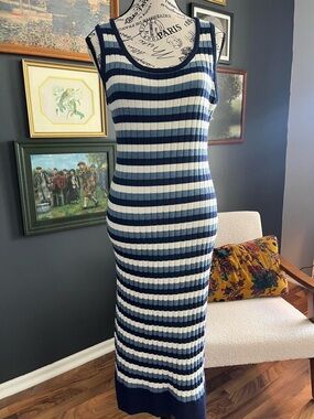 Bagatelle Ribbed Knit Dress With Stripes